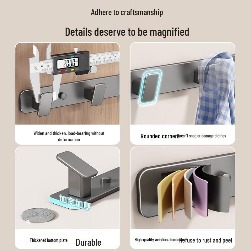 DANLE Punch-Free 4-Hook Bathroom Coat Rack