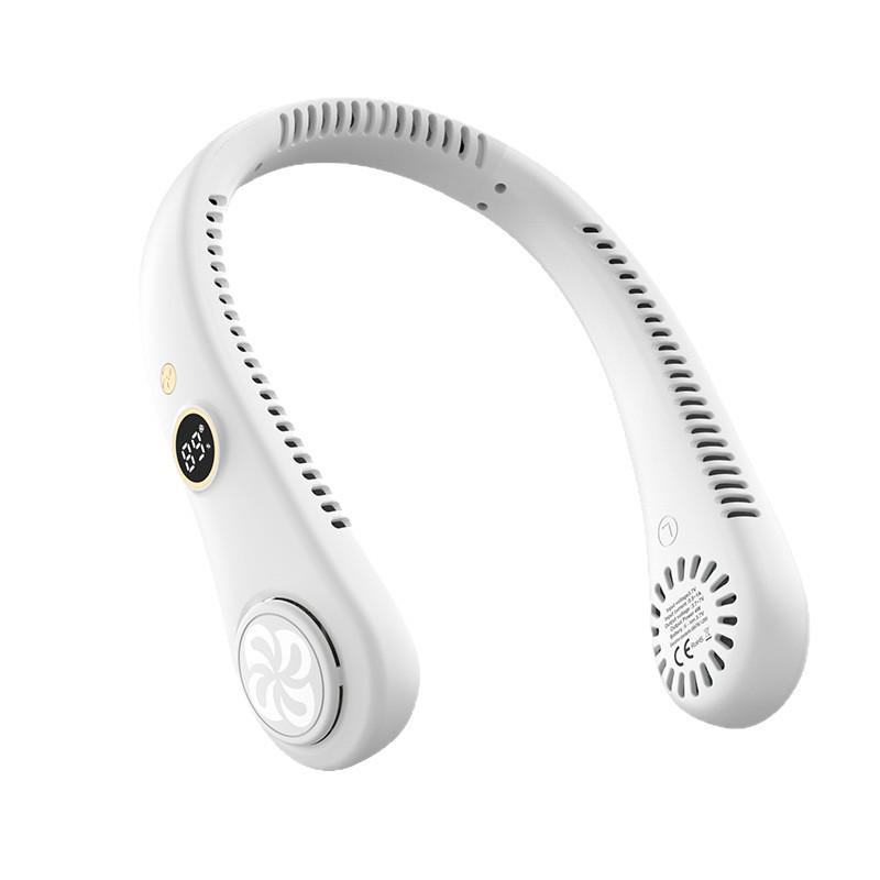 Leafless Neck-Hanging Fan: Portable, Rechargeable, and Powerful for Office and Outdoor Use
