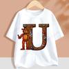 Fnafs Children T-shirt Five Nights At Freddys Letter Tee Top Round Collar Clothing Kawaii Summer Short Sleeve Kids Clothes Gift