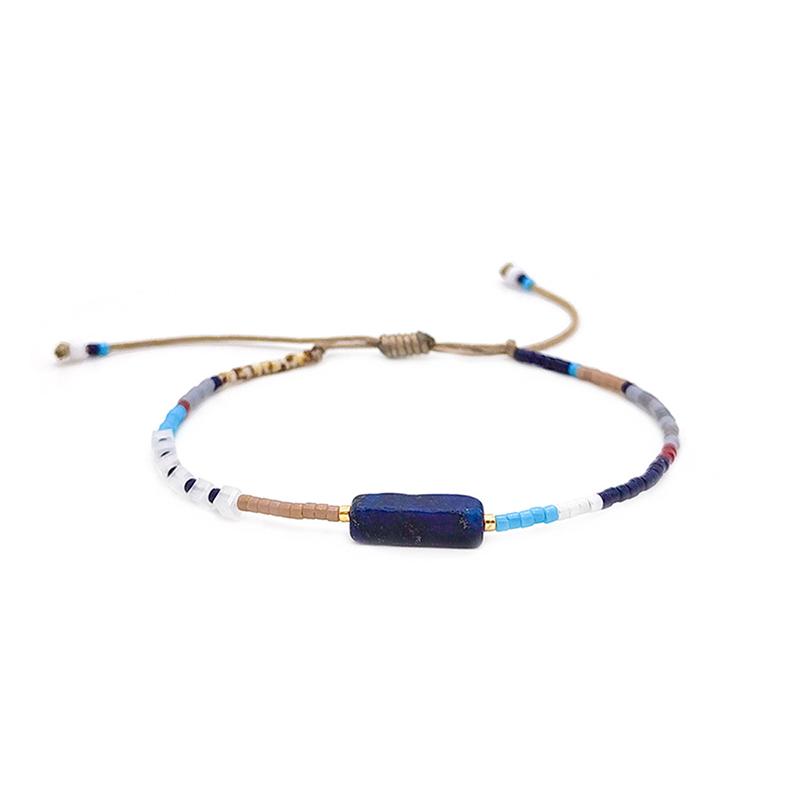 Bracelet Boho Minimalist Dainty Glass Beads Jewelry Stone Charm Bracelets For Women Men Vintage Pulseras Femme