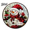 Christmas Window Decorations Acrylic Hanging Decor 2D Holographic Stained Glass Art Vintage Style Holiday Ornament with Metal Chain Double-sided