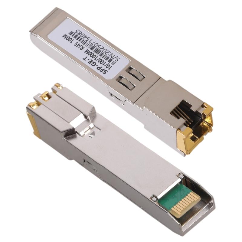 SFP RJ45 Copper Transceiver 10/100/1000M Copper Module Gigabit Optical Electric Port Converters RJ45 SFP Module