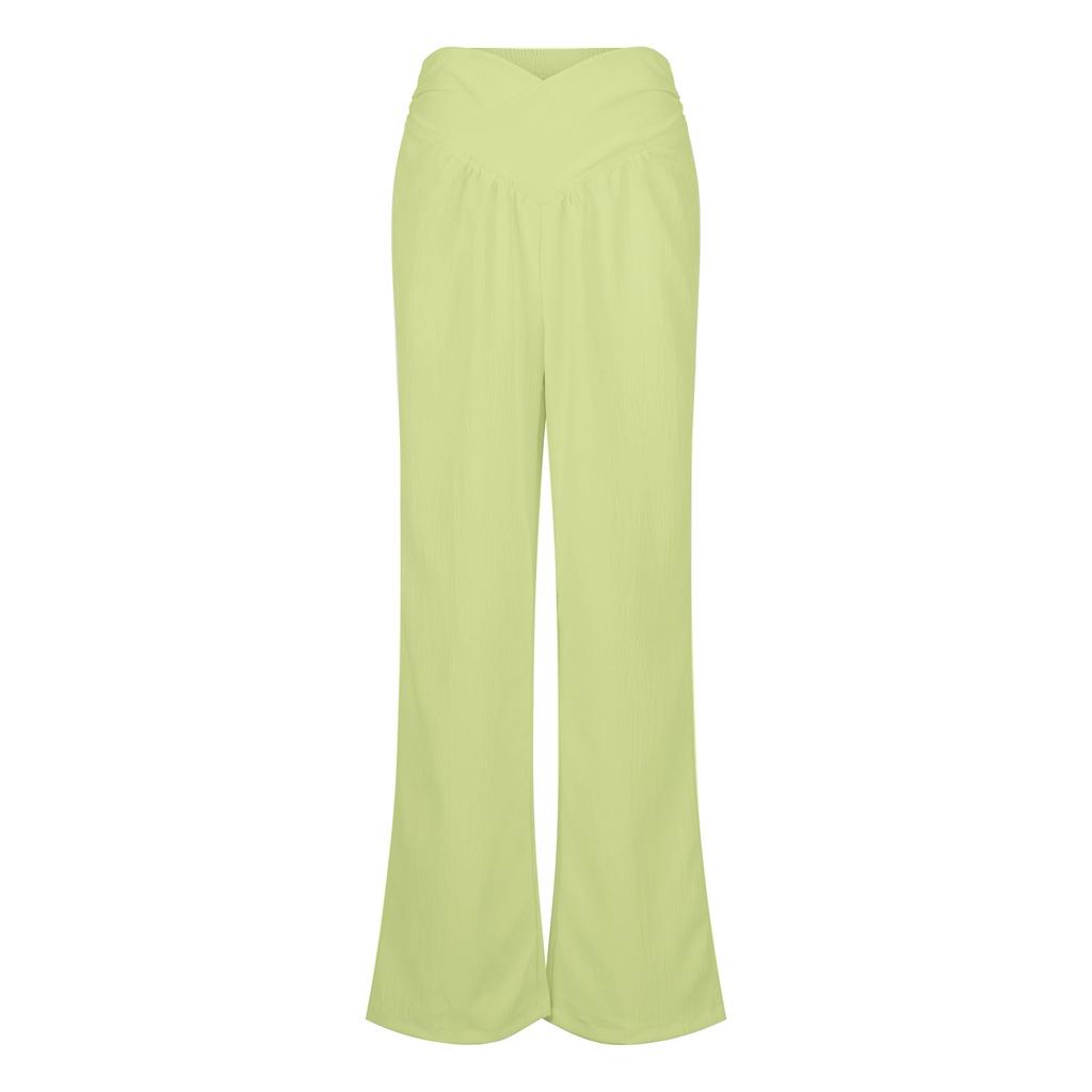 Women's Wide Leg Pants High Elastic Waisted In The Back Business Work Trousers Long Casual Pants