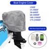 Boat Outboard Engine Covers with Quick Flush Kit for Motor 15 To 250 HP Waterproof 600D Heavy Duty Motor Hood Cowling Covers