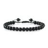 Beaded Bracelet Handmade 4 6 8mm Natural Stone Shiny Black Onyx Beads Bracelets & Bangles Adjustable Size Obsidian Wrist Jewelry
