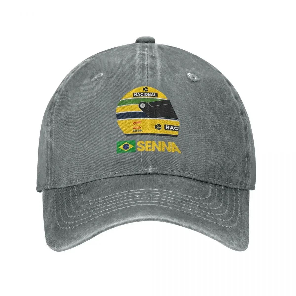

Ayrton Senna Racing Cars Merch Мужская и женская бейсболка из потертого денима, классическая кепка для тренировок на открытом воздухе, солнцезащитная кепка Adjustable серый