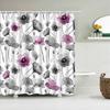 Cortinas de ducha de tela impermeables con diseño de hojas de árbol y abedul blanco para baño, tamaño grande, 240 x 180 cm, impresión 3D, decoración, cortina de ducha, mampara de baño