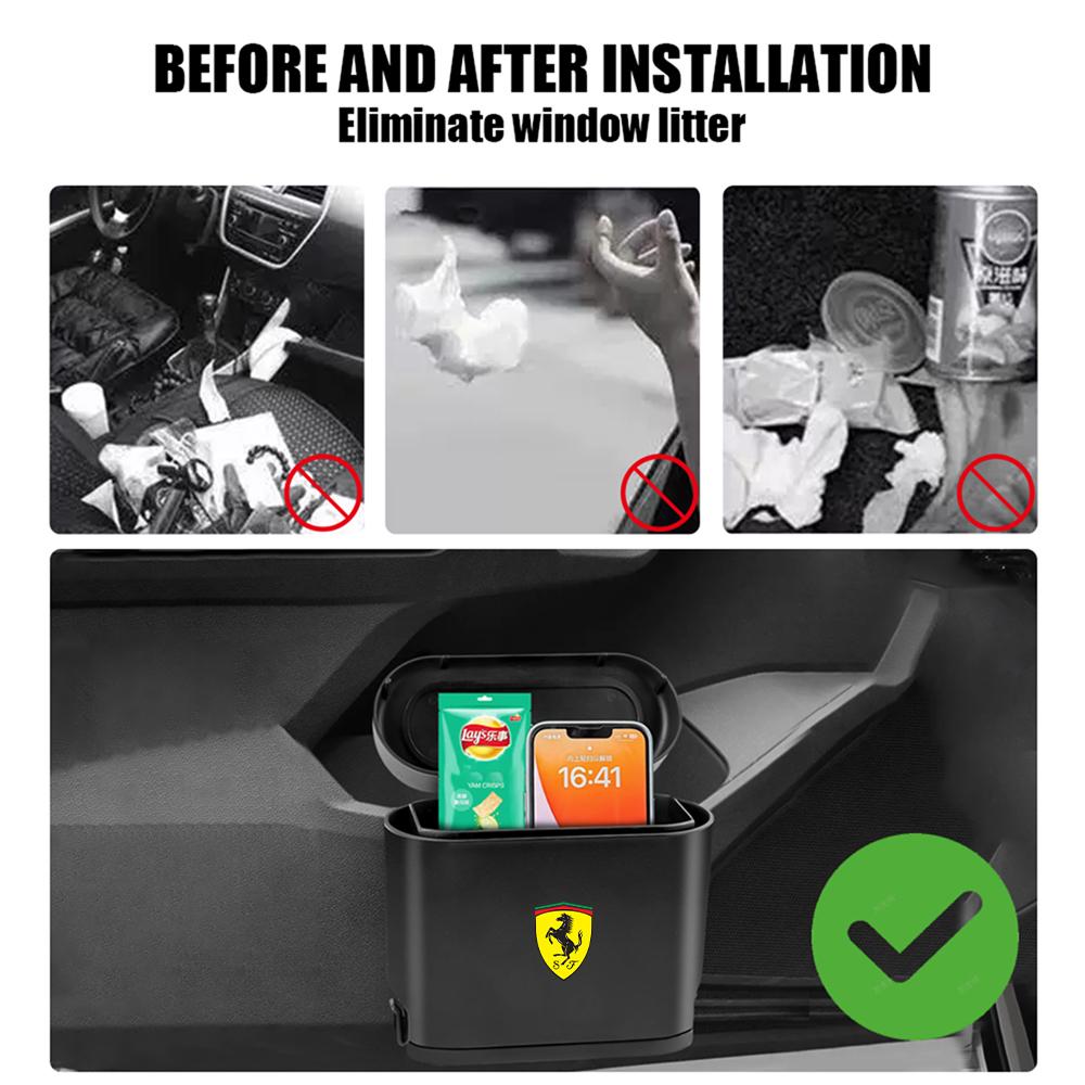 1Pcs Car Trash Can Side Door Hanging Trash Bin Storage Box Car Valve For Ferrari 308 GT4 328 GTB GTS F355 360 Modena F430 488 F8 NBA1