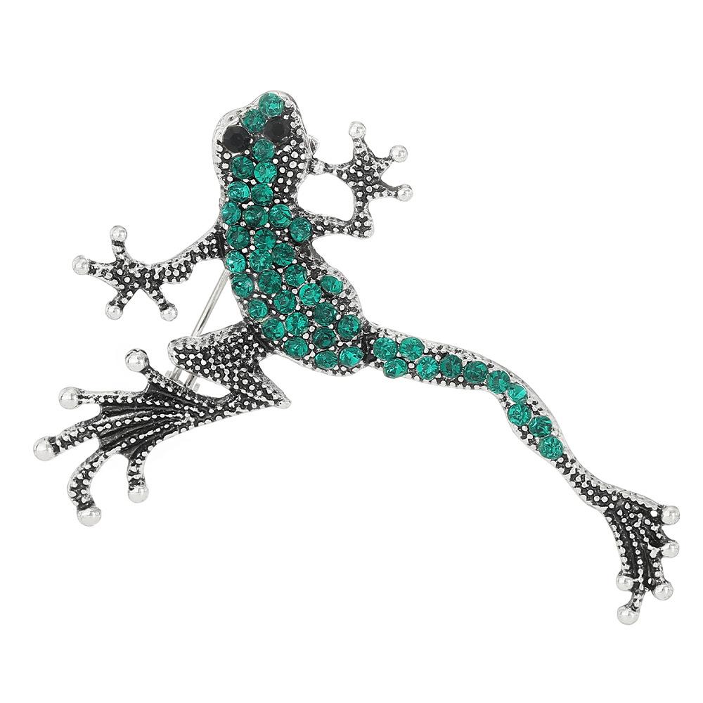 Diamond Studded Frog Brooch, Women's Brooch, Accessories, Gothic Clothing, Brooch, Jewelry, Fashionable Retro Personality
