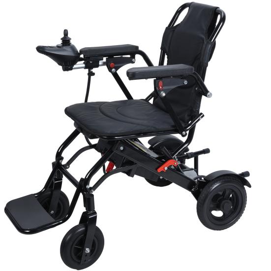 Электрическая инвалидная коляска для взрослых с большой подставкой для ног, легкая складная моторизованная инвалидная коляска, радиус действия 12 миль, мотор мощностью 500 Вт, портативная инвалидная коляска для пожилых людей US Plug чёрный