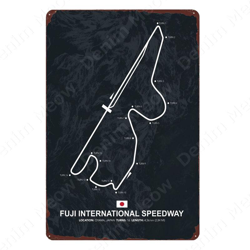 Vintage F1 Championship Metal Tin Sign, Racing Track Poster, Bar Cafe Club Wall Decoration, Grand Prix Circuit Iron Plaque,ZSS84