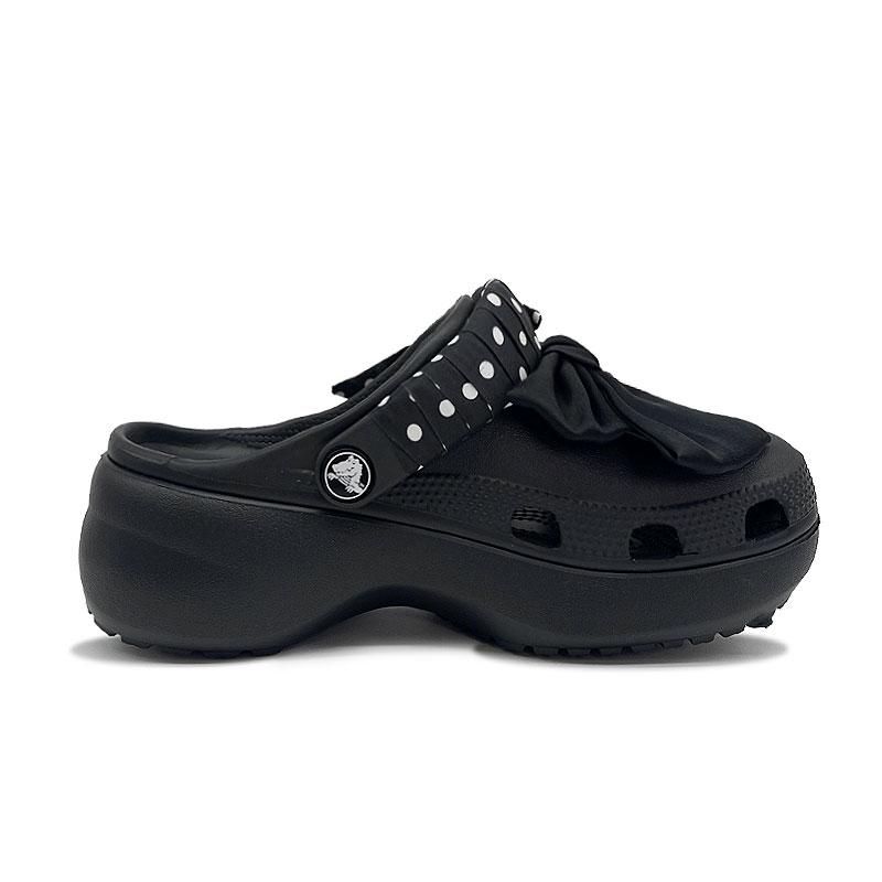 Crocs Classic Platform Clog Polka Dot Butterfly EVA Girly Style Cool and Light Simple and Versatile Hole Shoes Women Black