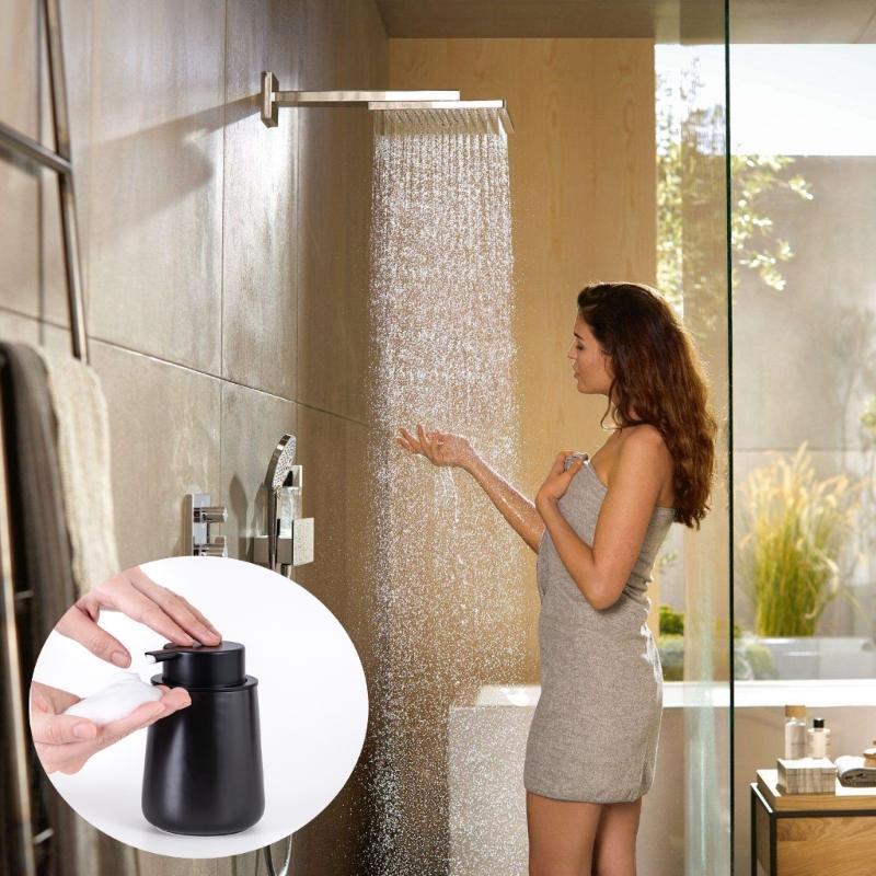 Functional Travel Ceramic Pump Bottle Convenient Ceramic 400ml Foaming Dispenser for Easy Carry of Liquid Toiletries