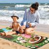 Cute Girl And Dog Beach Towel - Cartoon Picnic Scene With Flowers, Soft Microfiber, Quick Dry, Multiple Sizes