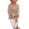 Damen Winter Locker Rundhals Pullover Lässiger Pullover