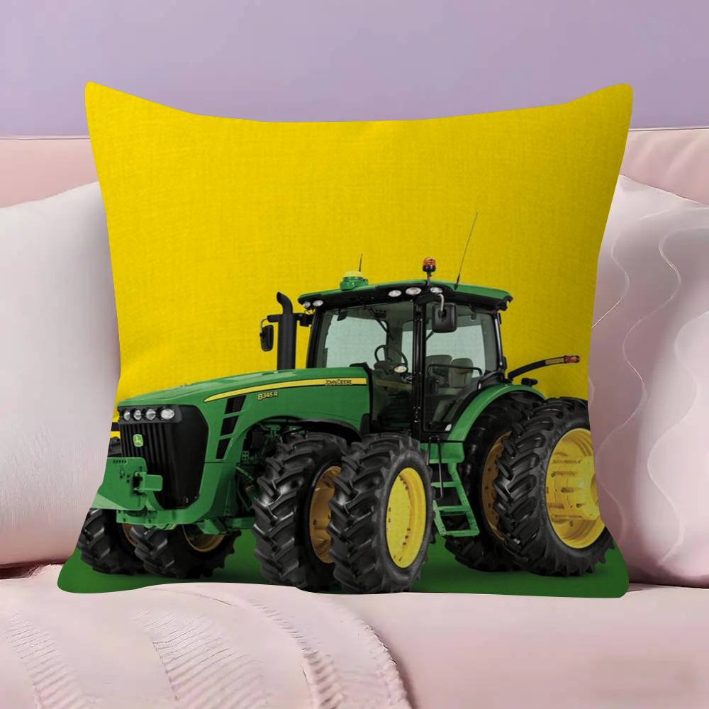 Car Tractor Decorative Double-sided Printed pillow cover Short plush Suitable living rooms bedrooms sofas throw cushion cover