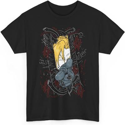 Koszulka Fullmetal Alchemist Anime, Japońska Koszulka Anime Bawełniana Krótki Rękaw M-8