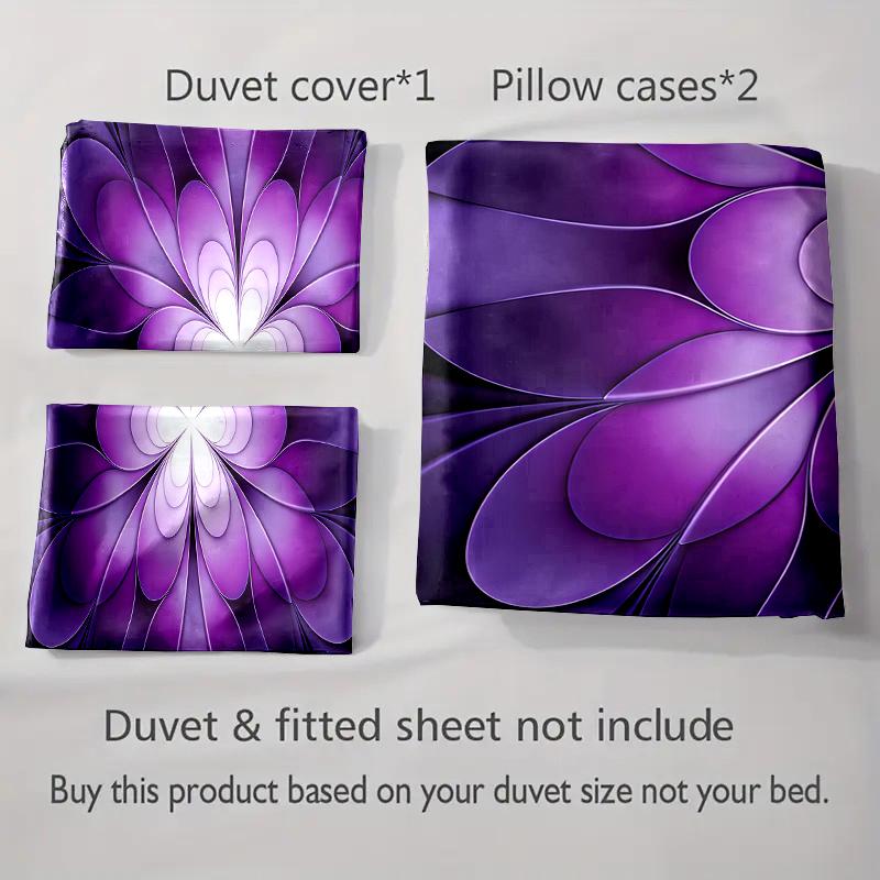 Purple, floral, abstract Bedding Duvet cover sets Duvet covers Pillowcases gifts (1 * Duvet Cover 2 * Pillowcases, without duvet insert)