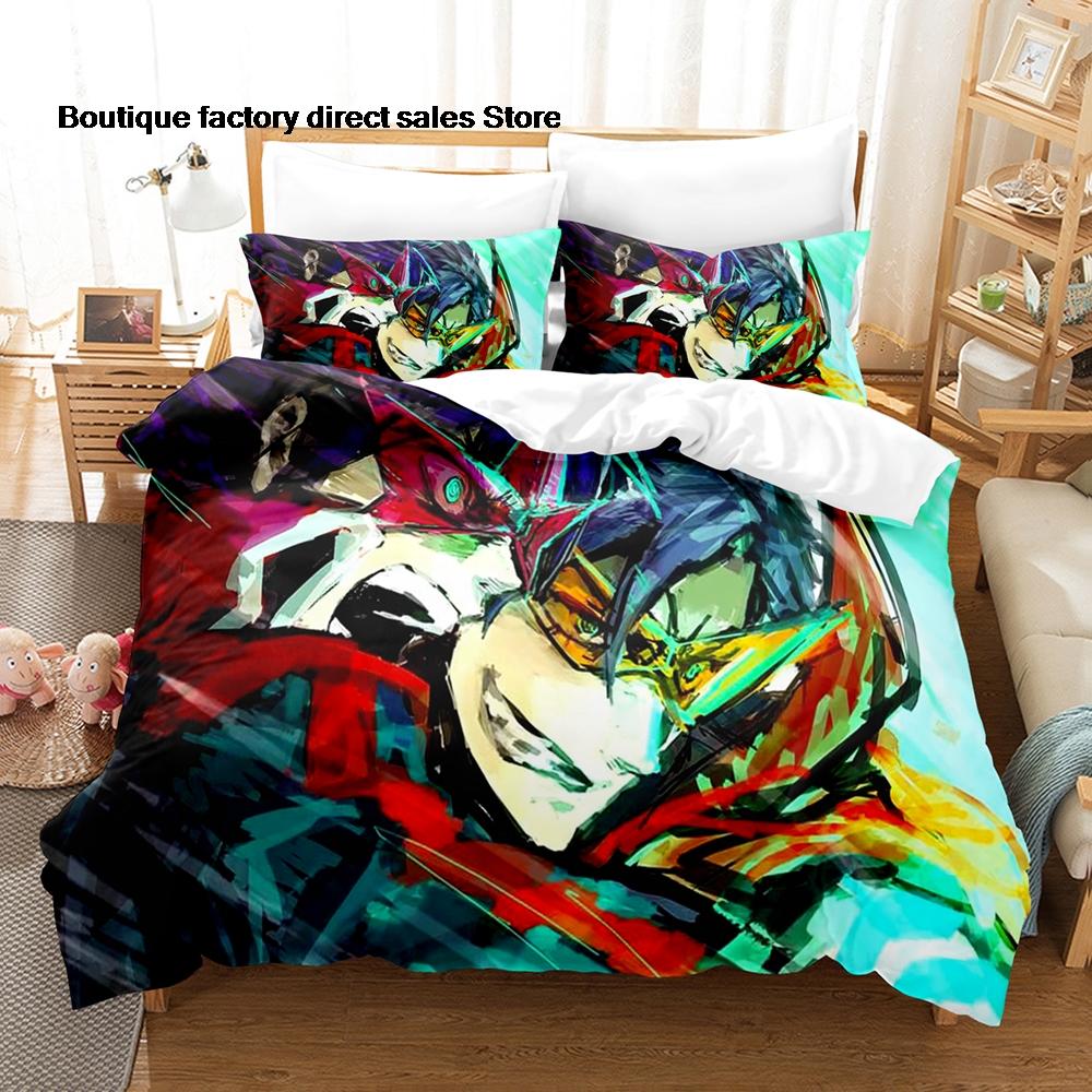 3D Printed Gurren Lagann Anime Bedding Set Duvet Cover Pillowcase For Fans Bedroom Decor Twin Full Queen King Size Bed Linen