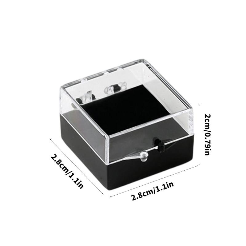 16pcs Clear Plastic Jewelry Display Case With Secure Lid for Rings Earring Storage Stackable Organizers Set