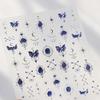 5D illusion polarized butterfly nail sticker pink purple blue fashionable self-adhesive butterfly nail art decoration sticker