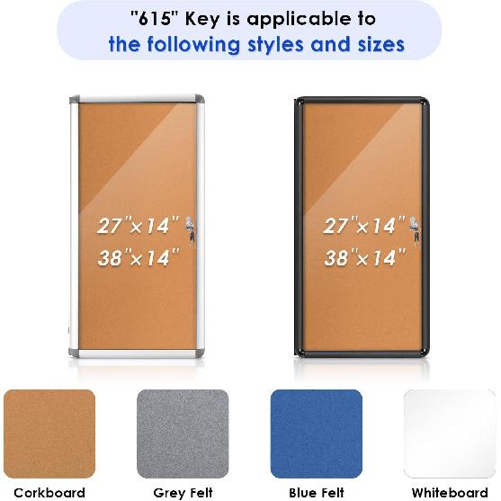 Swansea 615 Replacement Keys for Bulletin Boards,3 PCS