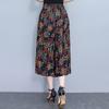 Letní kalhoty se širokými nohavicemi pro ženy Elegantní nadměrné velikosti Ležérní Elastický pas Sukňové kalhoty Vintage oblečení