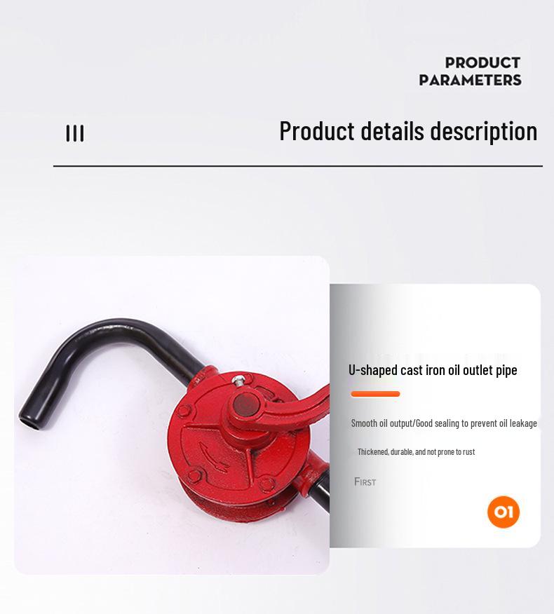 Multi-Purpose Cast Iron Manual Oil Pump - Hand-Operated Drum-Mounted Extractor