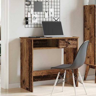 Vintage Style Desk Reclaimed Wood Look 80 X 40 X 75 Cm Engineered Wood