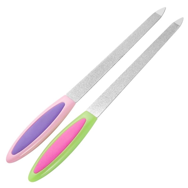 Double Sided Nail Art Buffers Stainless Steel Nail File Manicure Tools Manicure Files for Salon and Homes Easy to Use