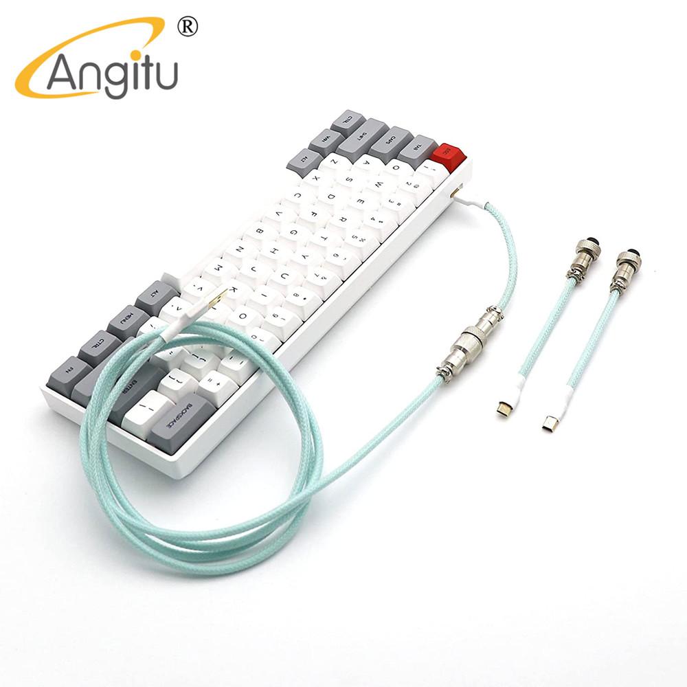 Angitu Premium Customized Mechanical Keyboard Data Cable USB Type C Aviator Cable With 0B/CY8/GX16 Colored Connector