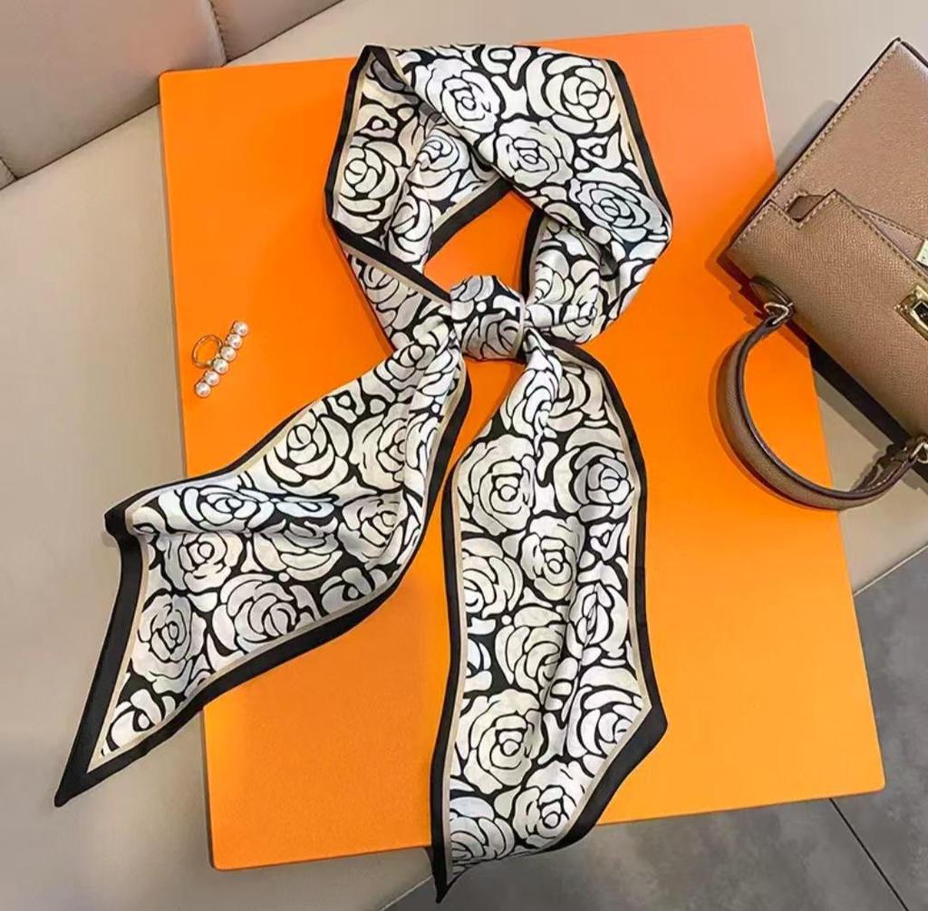 Classic Silk Feel Diagonal Scarf: Versatile Imitation Silk Neckerchief for Spring & Autumn