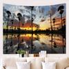 Natural Landscape Series Printed Tapestry Mountain Water Tree Background Painting Wall Decoration Blanket Tablecloths Beach Towels