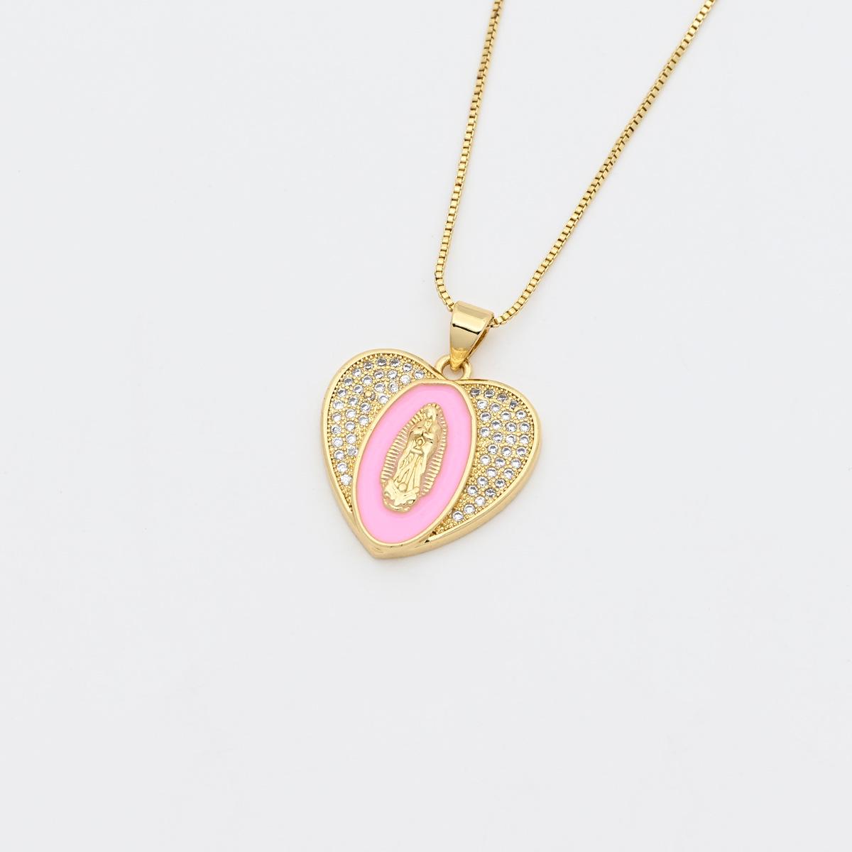 Cross-Border Hot-Selling Heart-shaped Virgin Mary Pendant Necklace for Women Pendant Only