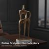 Abstract Sculpture with Stone Base Luxury Intertwined Figure Statue Sleek