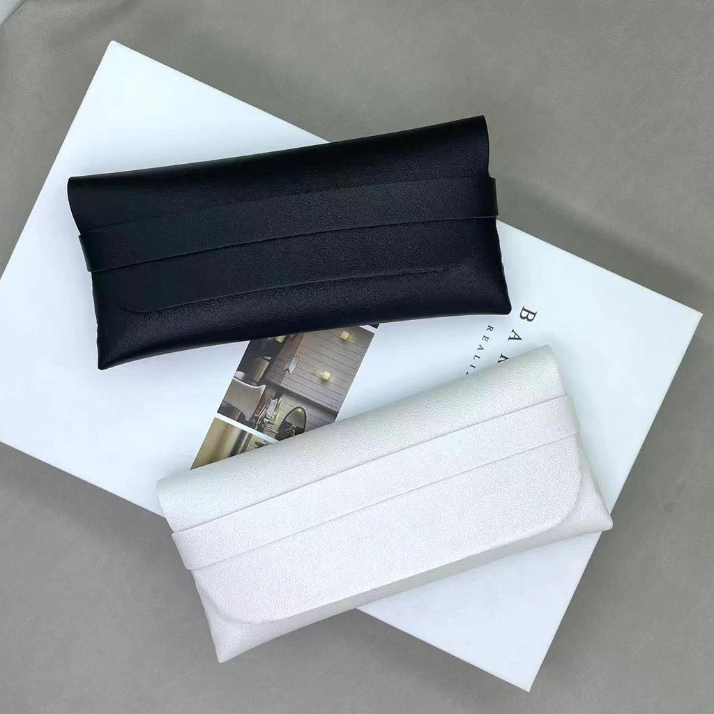 Ručně vyráběné kožené pouzdro na brýle s kroužkovou přezkou - Módní měkké pouzdro na brýle a sluneční brýle