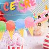4 Pcs Ice Cream Banner Garland Ice Cream Birthday Party Decorations Supplies Icecream Bar Sign Streamer Decor for Summer Pool Beach Baby Shower