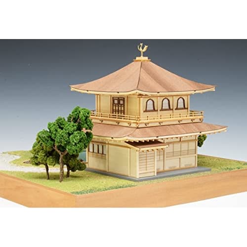 Woody Joe 1/75 Jisho-ji Temple Ginkakuji Wooden Model Assembly Kit, Molded Color