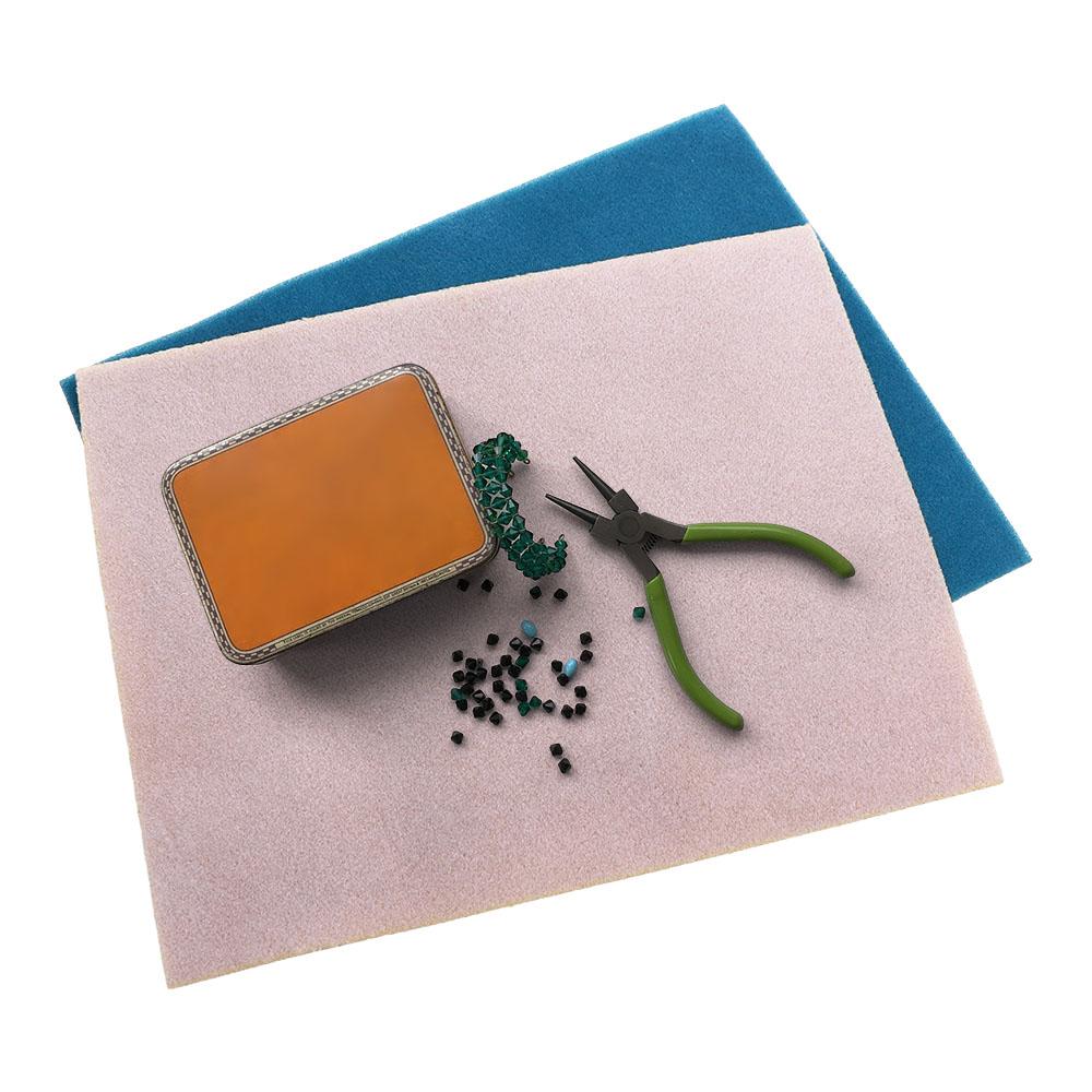 Non-slip useful DIY Handmade For Jewelry Making Flocking Mat Jewelry Beading Tool Sponge Mat Bead Mat