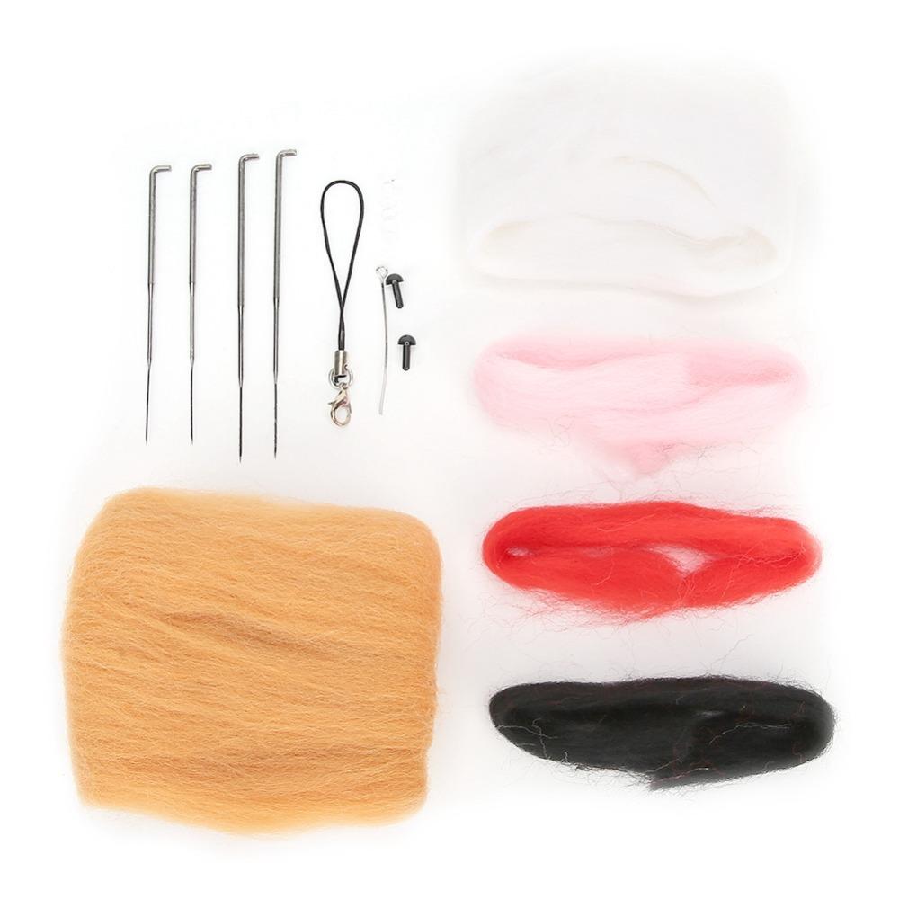 Wollfilznadel Filznadel-Set Nicht fertiggestelltes Komplettes Werkzeugset Filzmaterialbeutel Mit Anleitung Gestochenes Set Tierpuppen-Set