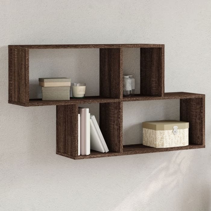 VidaXL Wall Shelf Brown Oak 100x20x53 Cm Engineered Wood, Floating Shelf, Wall Display Shelf, Panel 848023
