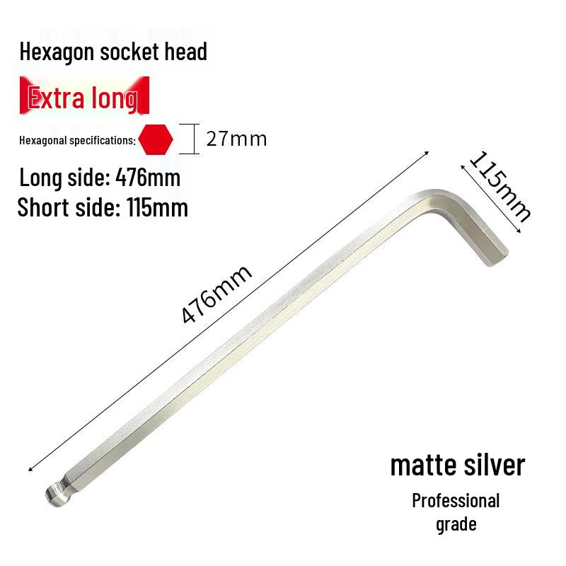 S2 Extended Ball Head Hex Key Wrench, High Strength Hardened 5mm/4mm Hexagonal Tool