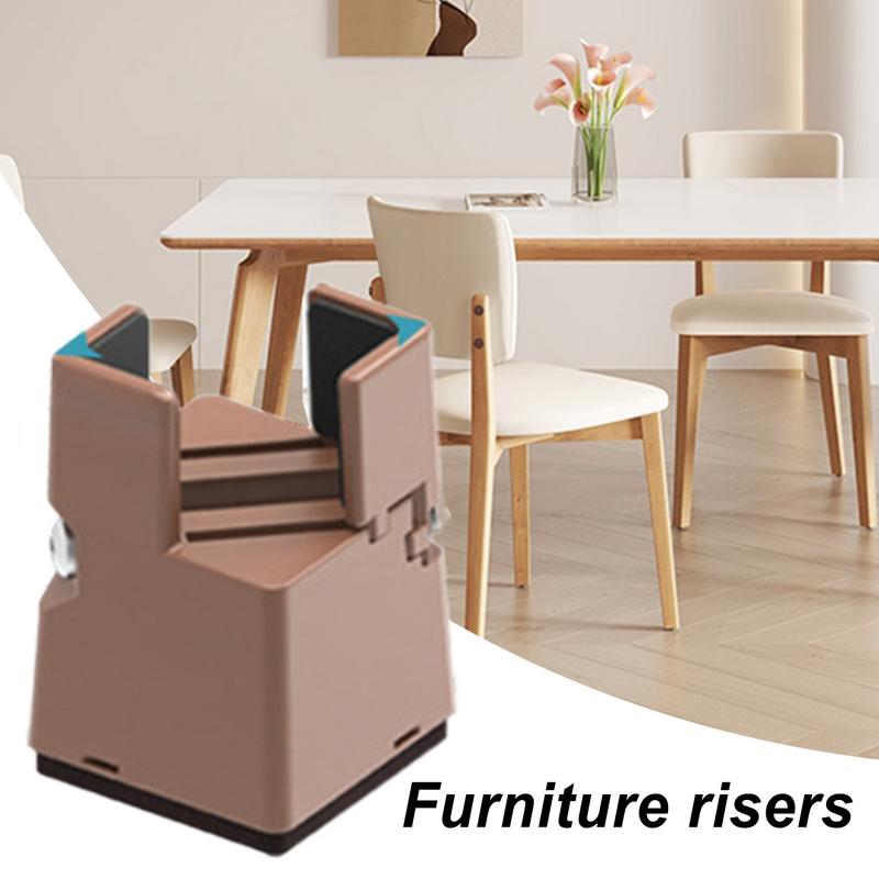 4Pcs Desk Leg Riser Heavy Duty Raiser Table Risers Heightening Foot Pad Bed Sofa Chair Table Feet Wear Resistant Anti Slip Mat