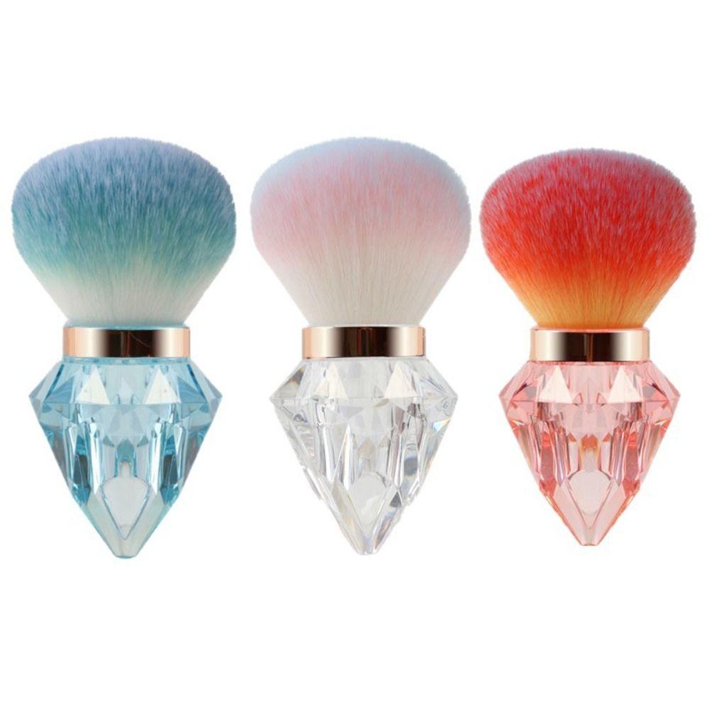 Dust-proof Nail Cleaning Brush Rhinestone Shape Makeup Brush Mini Powder Blusher Brush  Travel