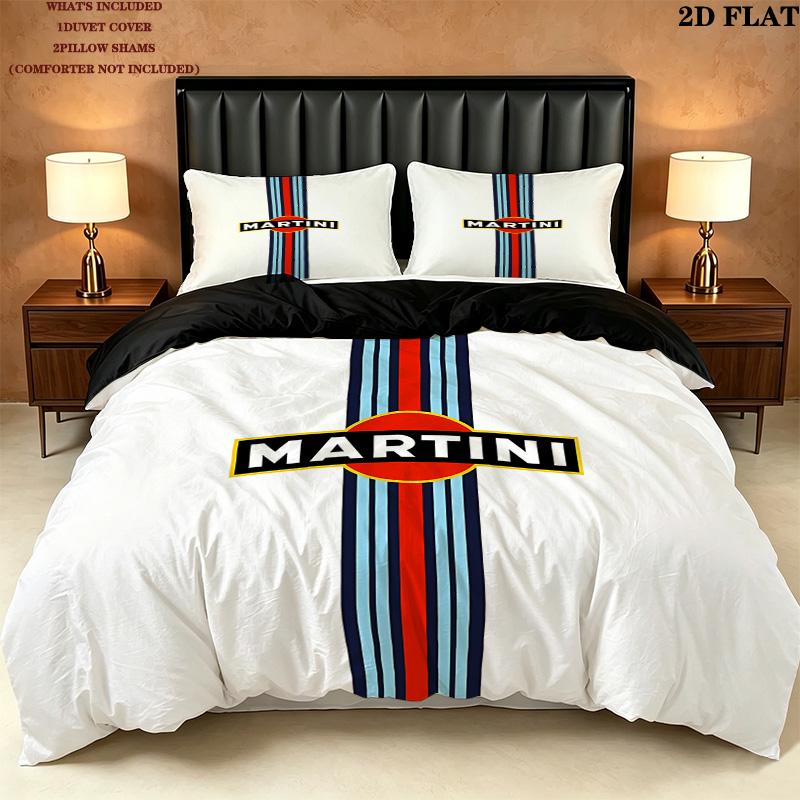 Martini Pattern Bedding Quilt Set Quilt Cover Pillowcase Home Birthday Gift(1 * duvet cover + 2 * pillowcase, without core)
