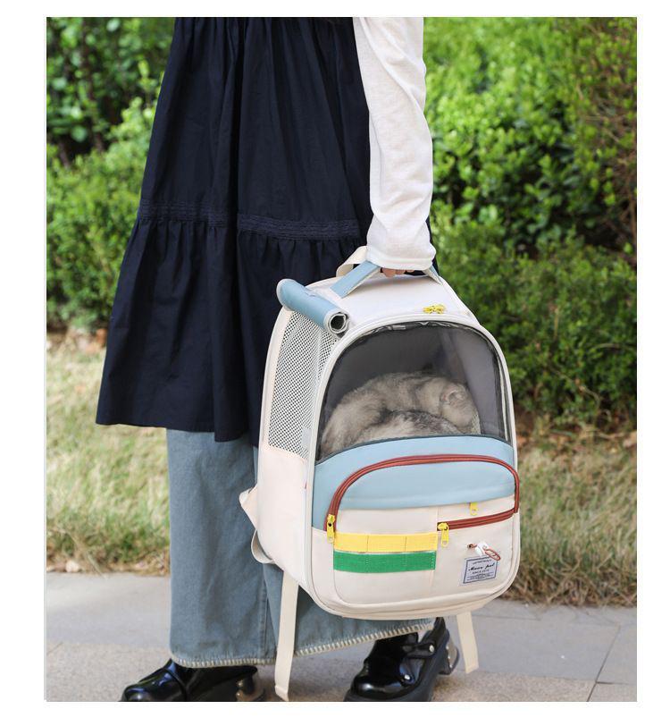 Large Capacity Breathable Pet Backpack & Shoulder Bag - Comfortable, Scratch-Resistant, Portable Outdoor Pet Carrier