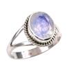 Natural Rainbow Moonstone Gemstone 925 Solid Silver Jewelry Ring Size 9.5 V3R87