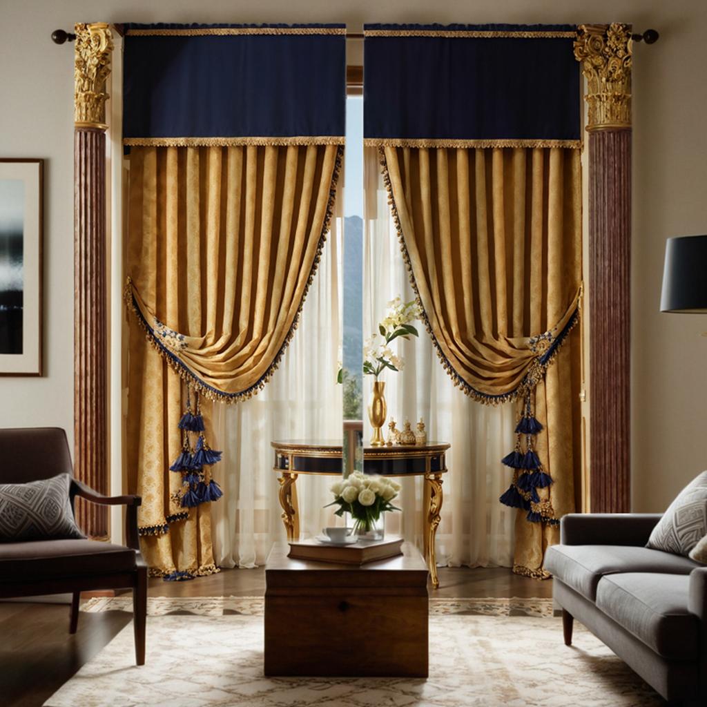 2-piece HD Digital Yellow Color Simple and Generous Lace Curtains Home Decorating Style Decoration Living Room Bedroom Through T