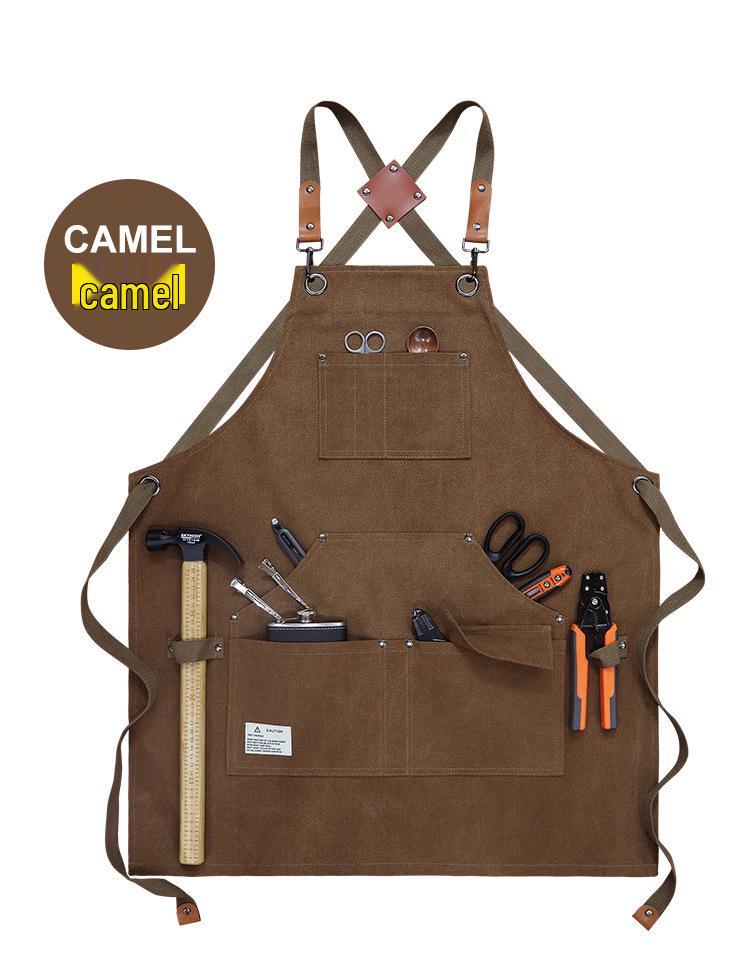 Thickened Canvas Multi-Pocket Gardening and Mechanic Apron
