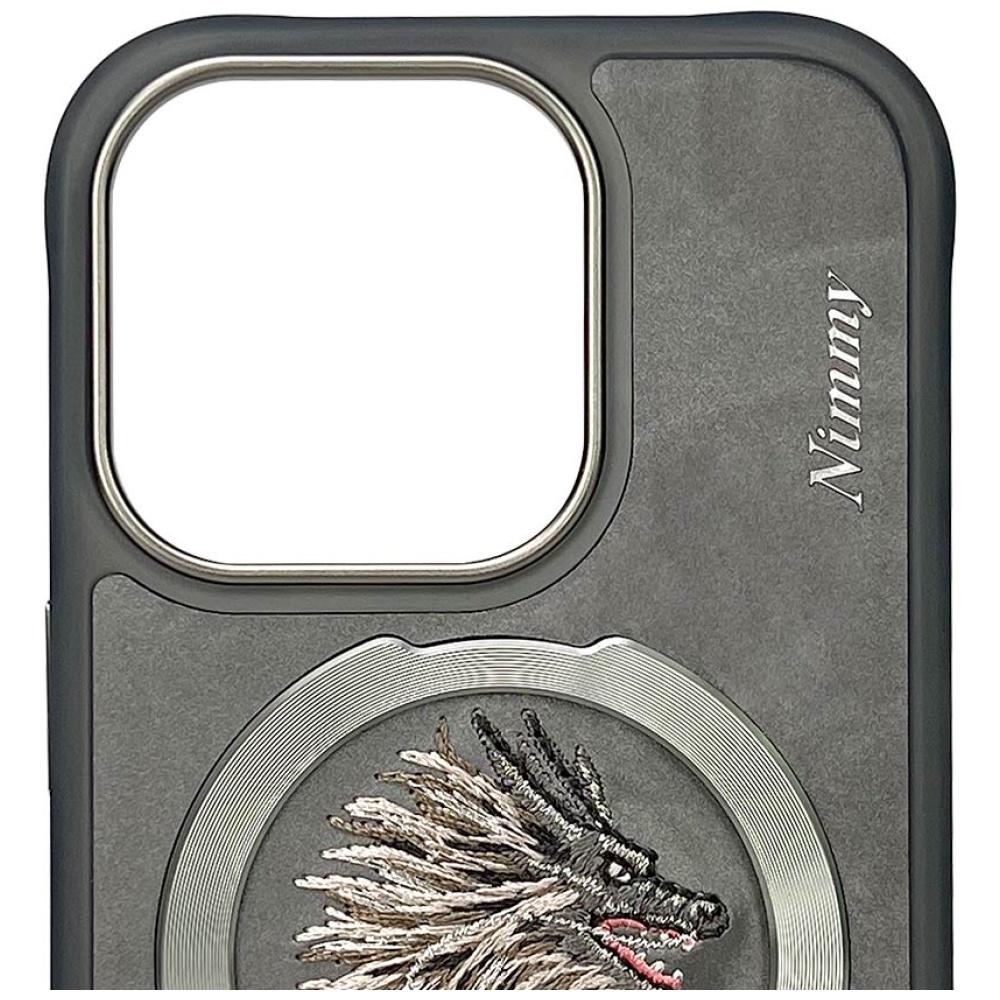 Etui Do iPhone 16 Pro Nimmy Dragon MagSafe Szare